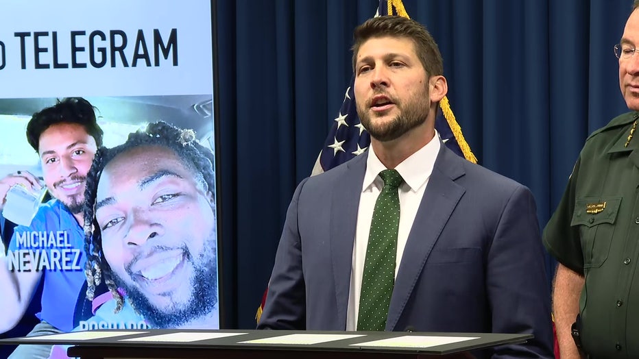Pictured: Florida Attorney General James Uthmeier speaks at a news conference on July 23, 2025.