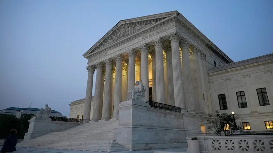 The U.S. Supreme Court is shown at dusk in Washington, DC. Drew Angerer/Getty Images (Drew Angerer/Getty Images)