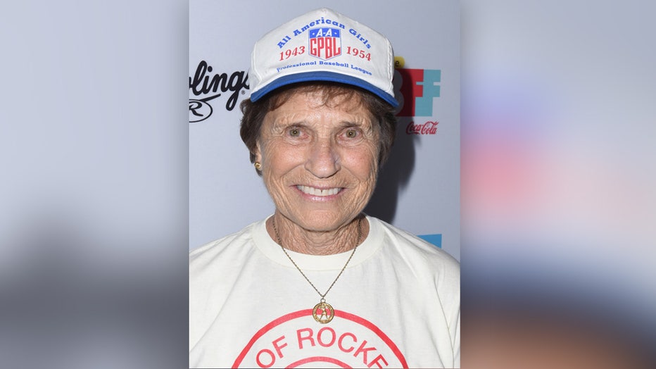 BENTONVILLE, AR - MAY 07: Original baseball player for the Rockford Peaches Suzanne Parsons attends "A League of Their Own" 25th Anniversary Game at the 3rd Annual Bentonville Film Festival on May 7, 2017 in Bentonville, Arkansas. (Photo by Vivien Killilea/Getty Images for Bentonville Film Festival)