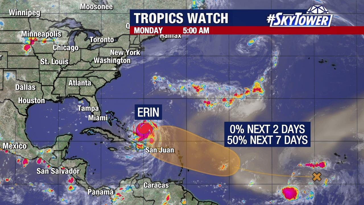 Hurricane Erin restrengthens to Category 4 storm, NHC watching another tropical wave in Atlantic