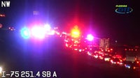 Crash causes traffic delays on I-75 in Hillsborough County