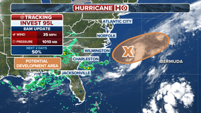 Invest 95L could become Tropical Storm Dexter as Southeast braces for flooding rain, no threat to Florida