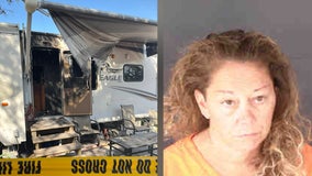 Woman arrested after man dies in camper fire at Sarasota County mobile home park: SCSO