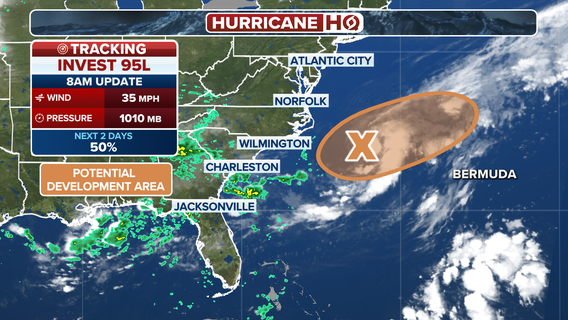 Invest 95L could become Tropical Storm Dexter as Southeast braces for flooding rain, no threat to Florida