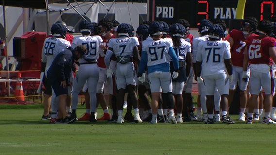 Bucs host Titans for joint practice, brawl breaks out