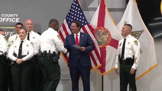 Governor DeSantis highlights Florida law enforcement recruitment bonuses at Tampa news conference