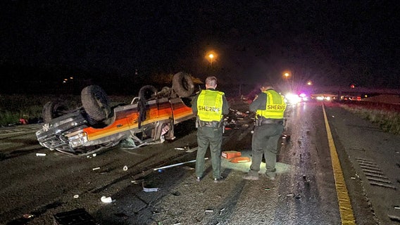 Florida man killed after pickup truck flips on I-4 in Polk County
