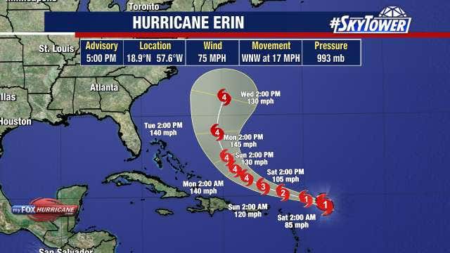 Erin becomes first hurricane of 2025 Atlantic season