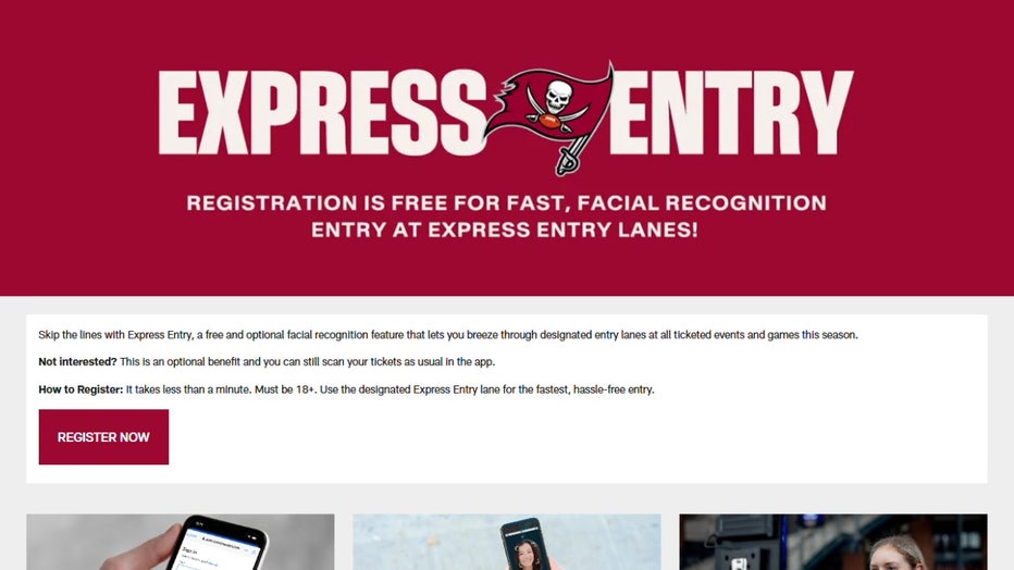 The Tampa Bay Buccaneers have launched 'Express Entry' facial recognition technology.