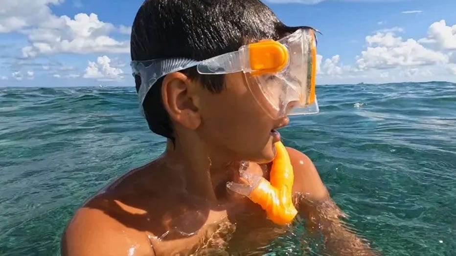 Jameson Reeder Jr. was recording his swim at the reef with a GoPro camera when he spotted a sea turtle moments before the shark attacked him. (Jameson Reeder)