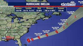 Imelda becomes a hurricane as it heads toward Bermuda while Hurricane Humberto sets sights on Europe