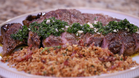 Dinner DeeAs recipe: Steak with Bacon Farofa & Mushrooms