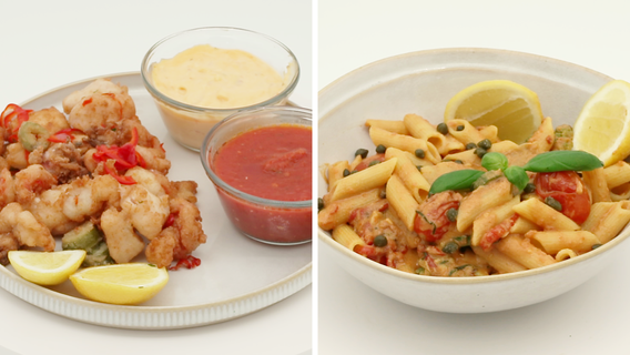 Dinner DeeAs recipes: Fritto Misto, Vegan Pasta Primavera