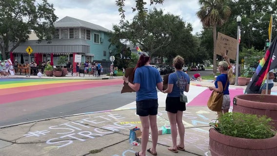 Community members use chalk art to protest FDOT removing St. Pete street murals