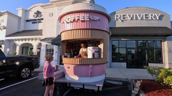Tampa couple brews up viral success with giant coffee cup café