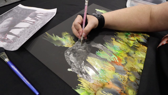 Bartow artist creates intricate pieces with thousands of little scratches