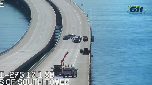 Skyway Bridge reopens after man jumps off, causing bomb threat response: FHP
