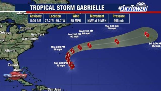 Gabrielle develops into hurricane
