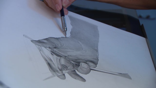 Artist feels like pencil is an extension of his arm