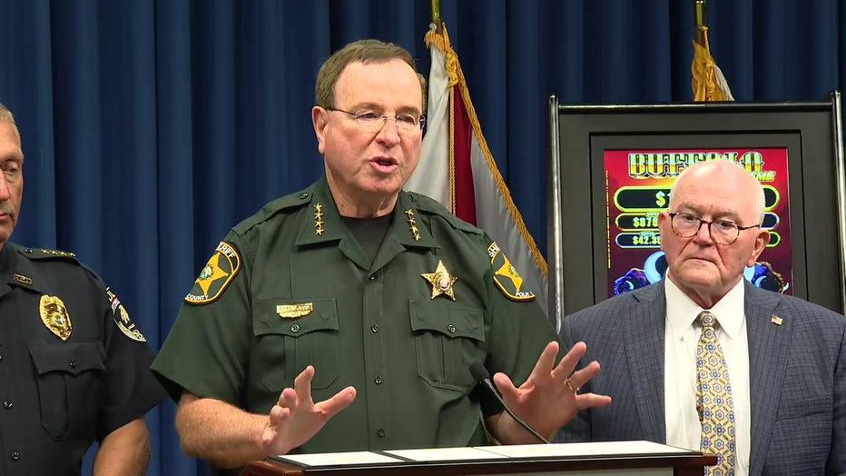 Polk County Sheriff Grady Judd speaks at a news conference on Sept. 4, 2025.