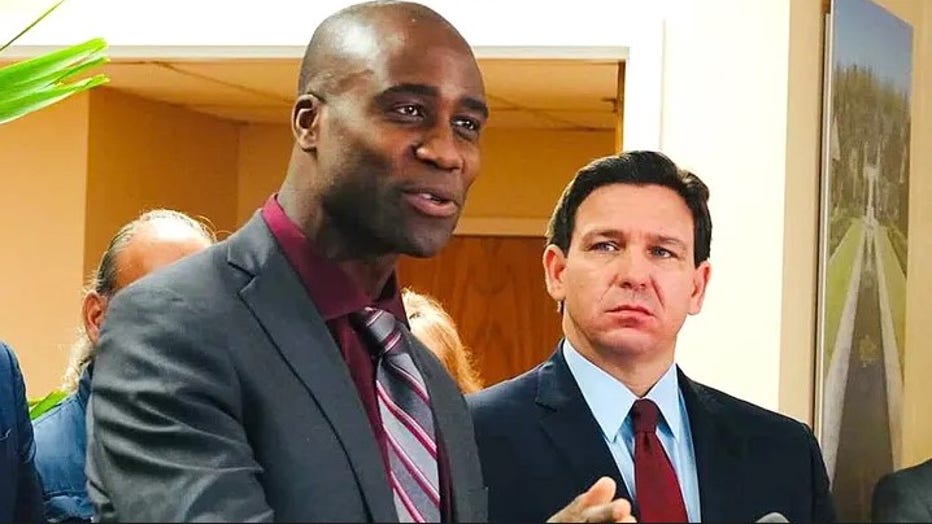 Florida Surgeon General Dr. Joseph Ladapo and Governor Ron DeSantis have announced plans to end school vaccine requirements. (Joe Cavaretta/Sun Sentinel/Getty Images)