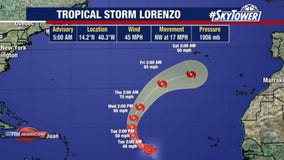 Tropical Storm Lorenzo forms in Central Atlantic