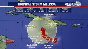 Tropical Storm Melissa forms in Caribbean