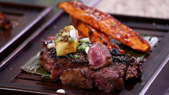 Dinner DeeAs recipes: Hawaiian Bison Ribeye & 13 Spice Agave Sweet Potato