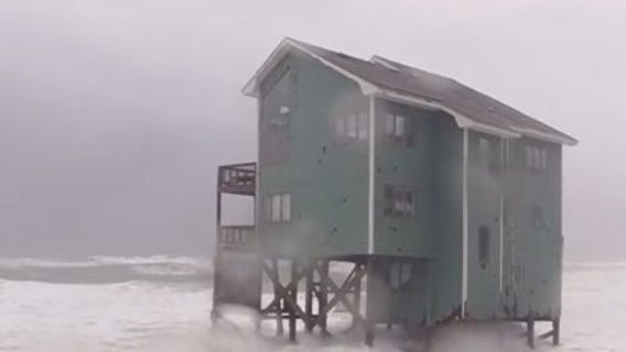 Video shows Outer Banks home on verge of collapse as nor'easter batters North Carolina coast