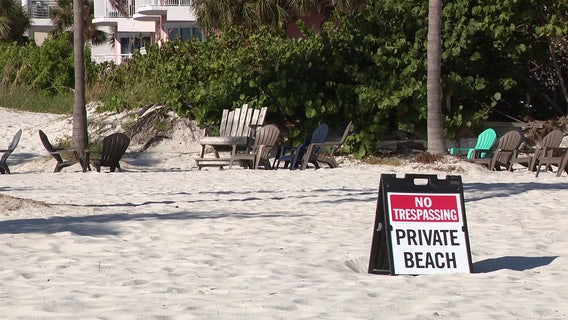 St. Pete Beach ‘private property’ sign sparks debate about how much of a beach is public in Florida