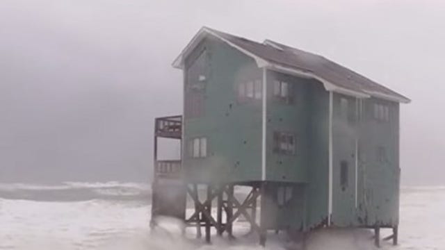 Video shows Outer Banks home on verge of collapse as nor'easter batters North Carolina coast