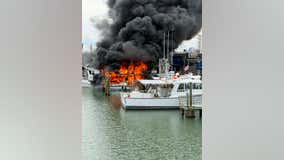 Boat fire destroys 1 fishing boat, damages 2 more at marina on Madeira Beach