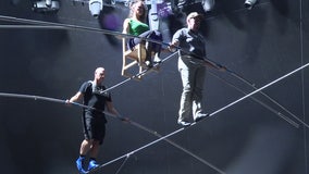 Wallenda siblings attempt to break world record at UTC with Criss Cross wire walk
