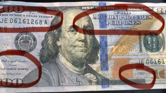 Fake money used in movies circulating in Florida: MCSO