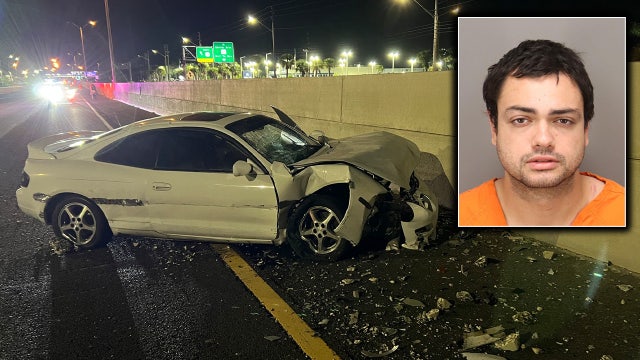 Clearwater driver arrested after slamming into concrete wall on U.S. 19, causing hours-long lane closures