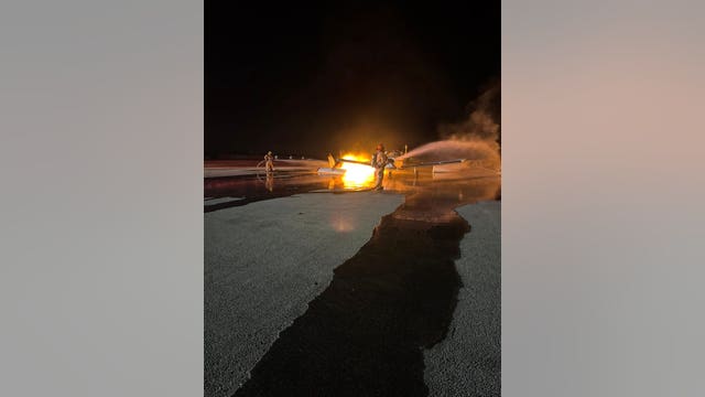 Plane catches fire at airport in Highlands County