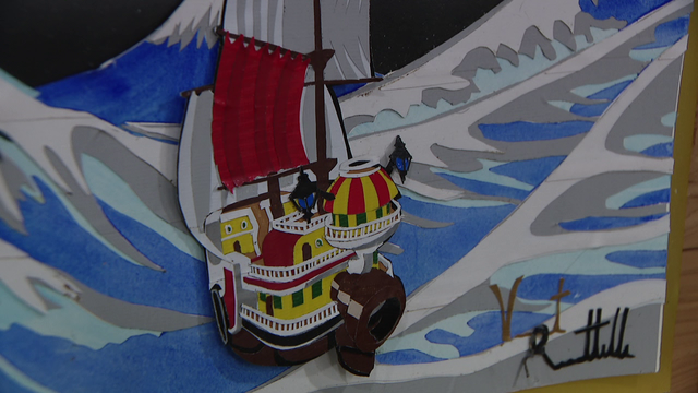 Local artist uses unique material to create vibrant pieces