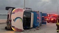 3 hospitalized after garbage truck overturns on Bayside Bridge in Clearwater: FHP