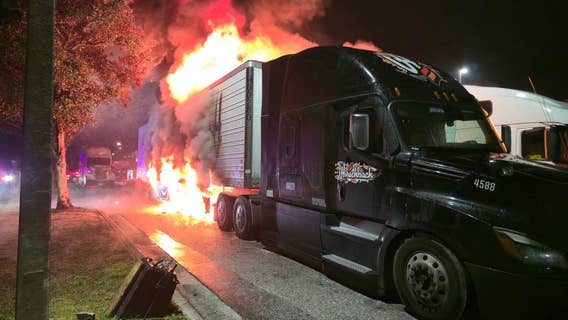 Fire destroys two semi-tractor trailers and damages third in Hernando County