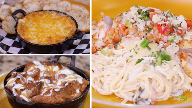 Dinner DeeAs recipes: Chicken Pasta, Collard Green Dip & Cuban Bread Pudding