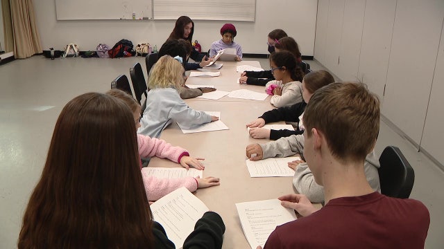 Homeschool students learning to put on a show at Patel Conservatory theatre classes