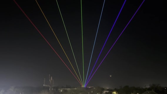 Rainbow lasers light up skyline for Winter Pride St. Pete