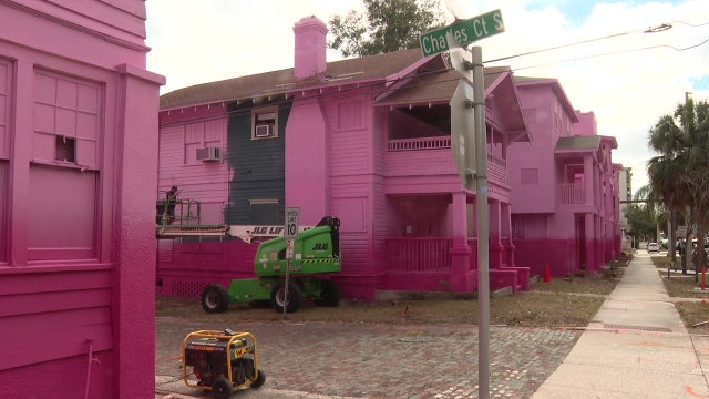 Historic St. Pete apartments painted pink for ‘last hurrah’ before luxury tower demolition