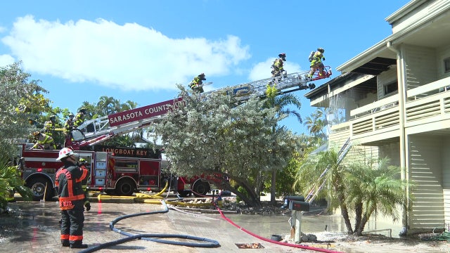 Three-alarm fire tears through townhomes on Longboat Key