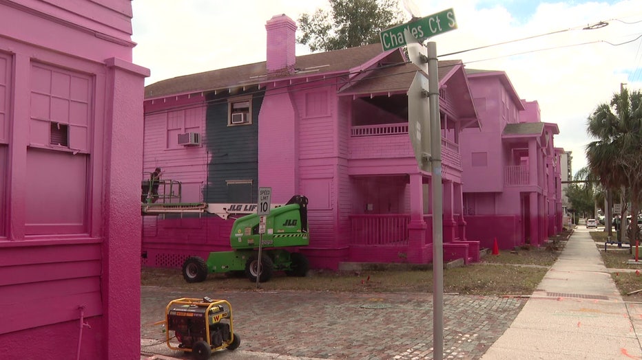 Historic St. Pete apartments painted pink for 'last hurrah' before