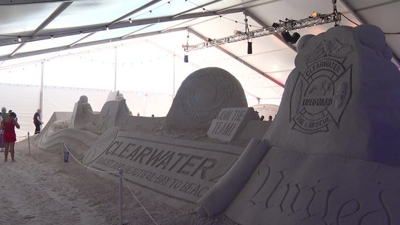 Clearwater police use sand sculptures to recruit new officers at Sugar Sand Festival