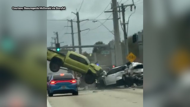 Florida man records truck flying above cars during wild crash in Melbourne