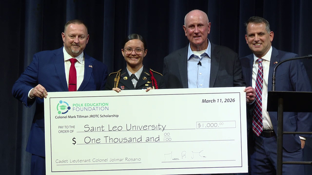 Retired Air Force One pilot who flew on 9/11 helps raise $30K for Polk Public Schools' JROTC scholarships