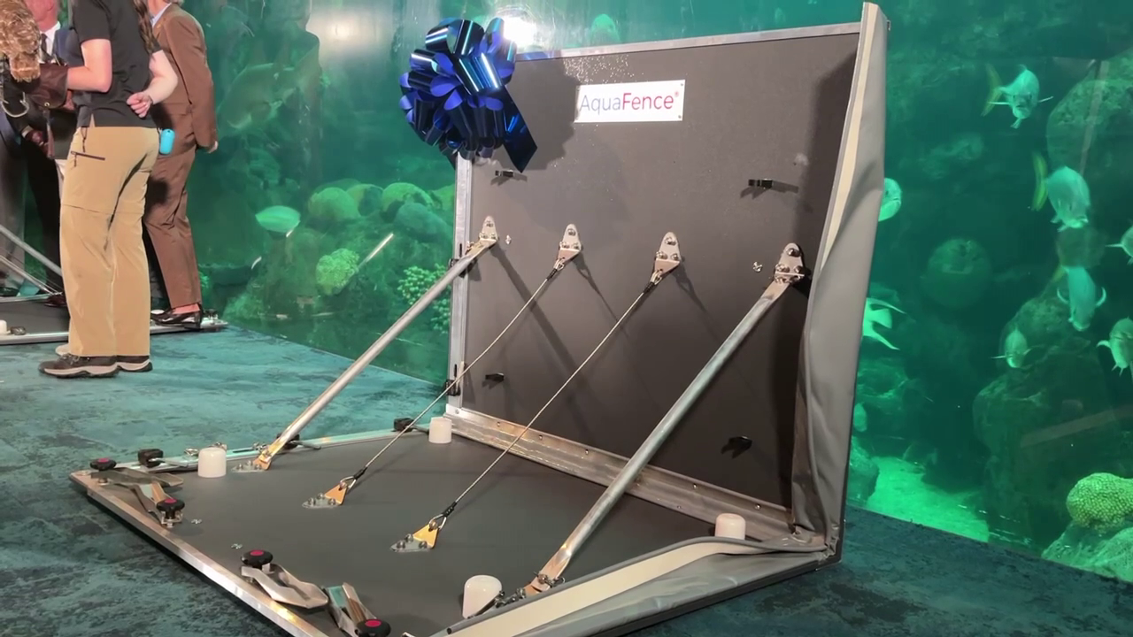 Florida Aquarium gets donated AquaFence flood barrier to protect 20,000 animals from hurricanes