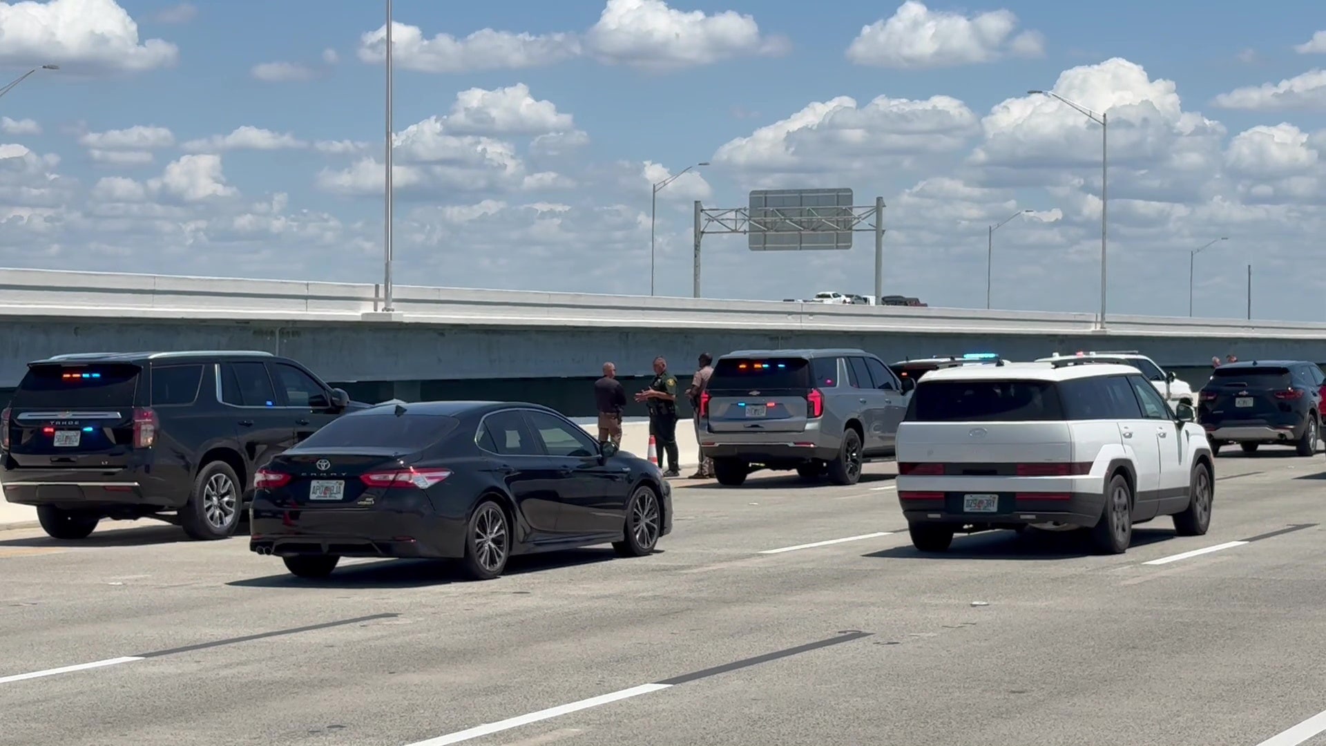 Howard Frankland Bridge northbound lanes reopen after being closed for law enforcement activity